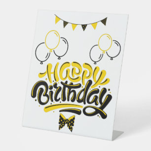 Expositor En L Feliz cumpleaños Rótulo Pedestal