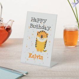 Expositor En L Feliz cumpleaños tigre lindo nombre personalizado