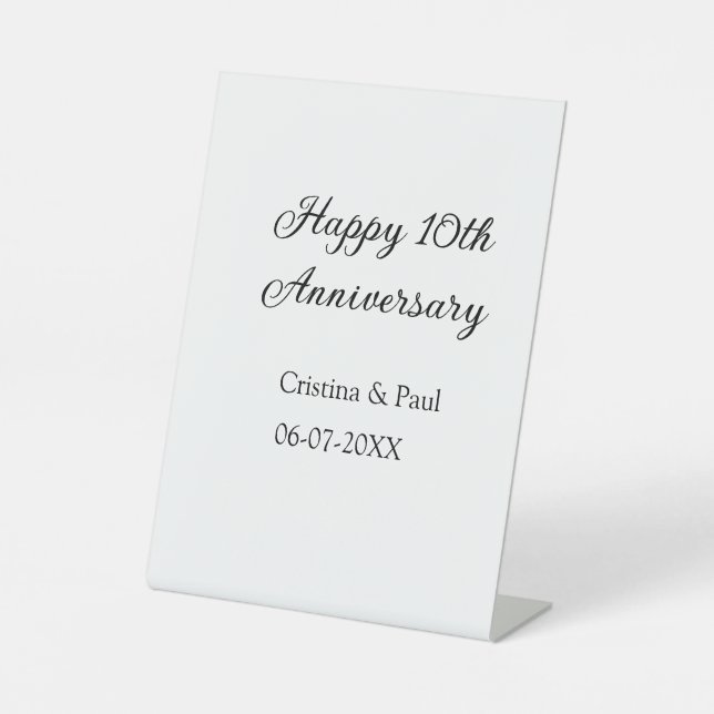 Expositor En L Feliz décimo aniversario simple nombre mínimo de b (Anverso)