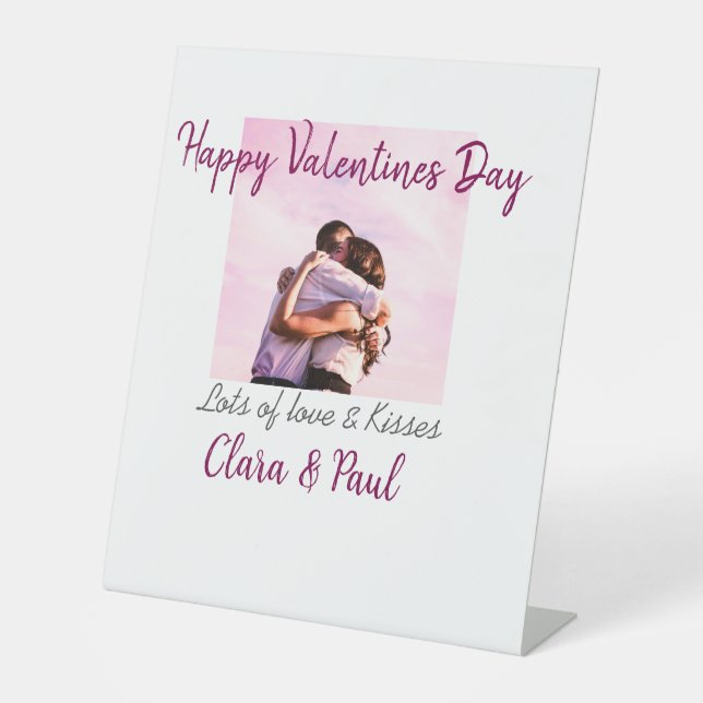 Expositor En L Feliz día de San Valentín besos modernos amor añad (Anverso)