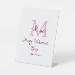 Expositor En L Feliz día de San Valentín monograma nombre rosa am