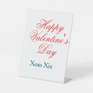 Expositor En L Feliz día de San Valentín rojo azul xoxo amor nomb