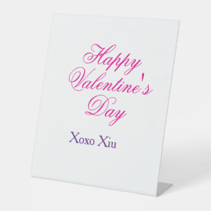 Expositor En L Feliz día de San Valentín rosa morado xoxo amor no