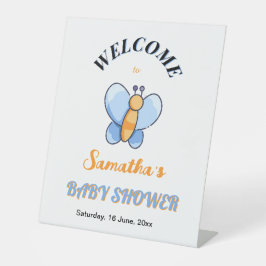 Expositor En L Feliz Rótulo mariposa bebéDucha Pedestal