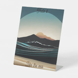 Expositor En L Feroz logotipo de la ola oceánica de la playa Mini