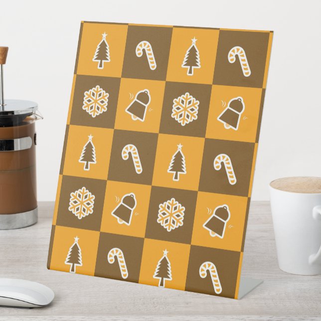 Expositor En L Festive Holiday Grid Pattern (In Situ)