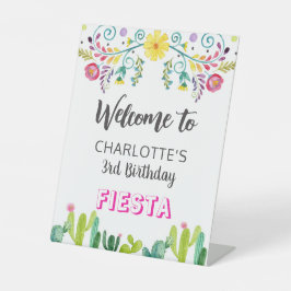 Expositor En L Fiesta Cumpleaños, Signo de Bienvenida Pedestal