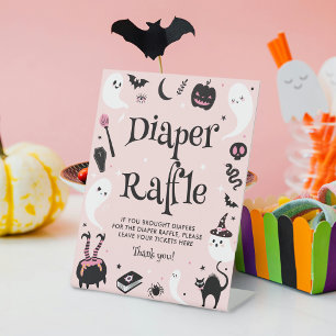 Expositor En L Fiesta de Baby Shower de Halloween Rosa Sorteo de 