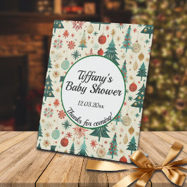 Expositor En L Fiesta de Baby Shower de Patrón Invernal