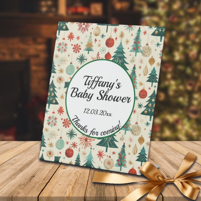 Expositor En L Fiesta de Baby Shower de Patrón Invernal  (Subido por el creador)