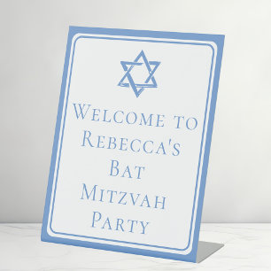 Expositor En L Fiesta de Bat Mitzvah Estrella azul clara de David
