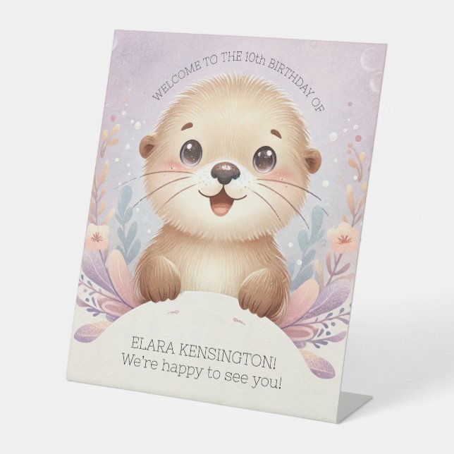 Expositor En L Fiesta de cumpleaños banal de ortín acuático para  (Anverso)