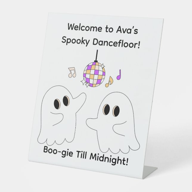 Expositor En L Fiesta de cumpleaños de Halloween | Fantasma de pi (Anverso)