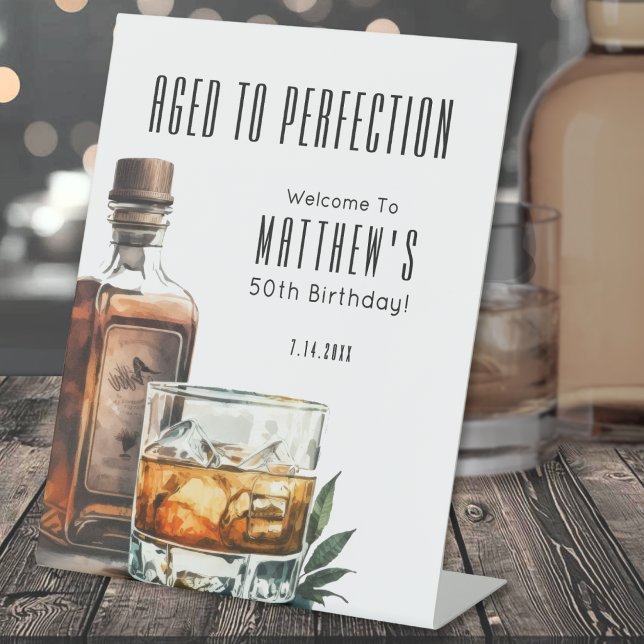 Expositor En L Fiesta de Cumpleaños Envejecido a la Perfección (Aged To Perfection Birthday Party Pedestal Sign)