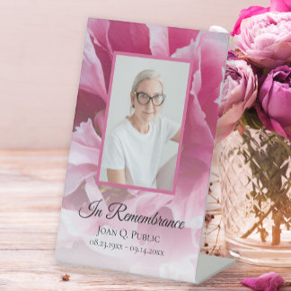 Expositor En L Fiesta de flores rosadas en funeral de vida
