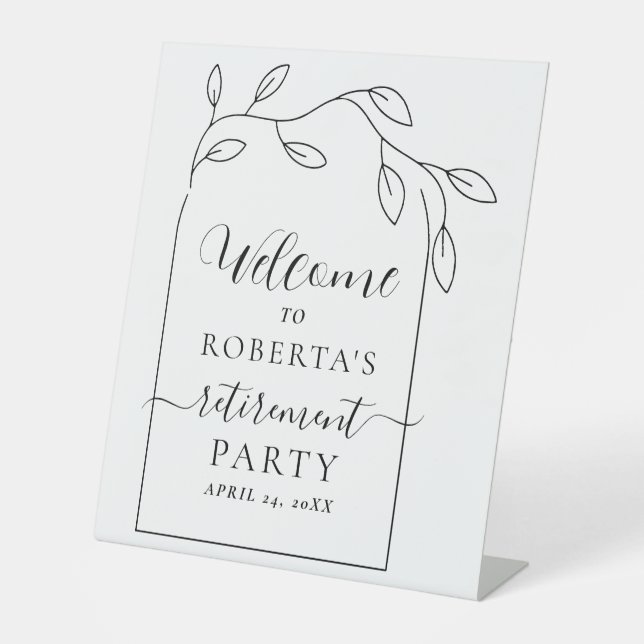 Expositor En L Fiesta de Jubilación Bienvenida Rótulo Pedestal (Anverso)