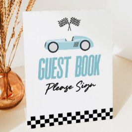 Expositor En L Fiesta del libro de huéspedes de Blue Race Car