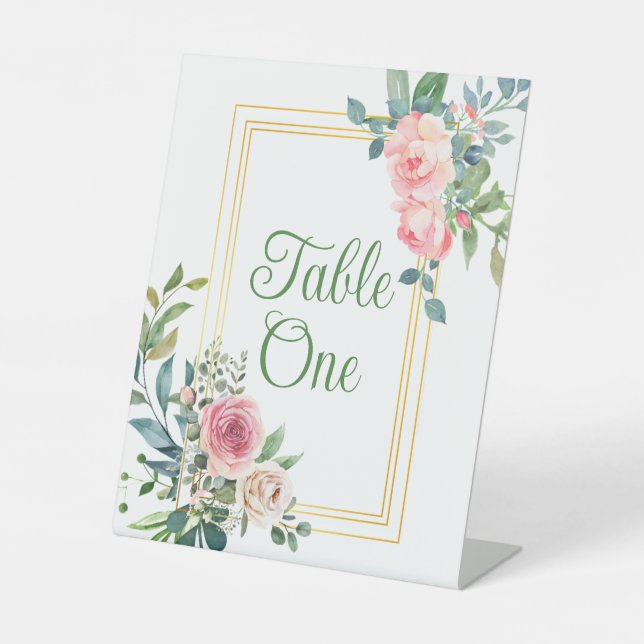 Expositor En L Fiesta floral o números de tabla boda (Anverso)