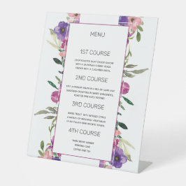 Expositor En L Fiesta Jardín bonito Floral 4 platos Menú Boda