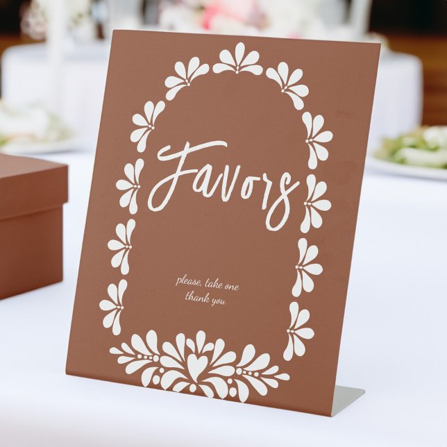 Expositor En L Fiesta mexicana fiesta terracotta talavera favores (Mexican fiesta party terracotta talavera favor table pedestal sign personalized table signs)
