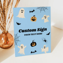 Expositor En L Fiesta Personalizado espeluznante de Halloween azu