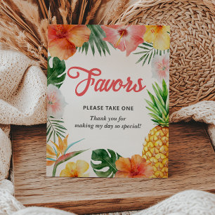Expositor En L Fiesta tropical hawaiana de cumpleaños favorece al