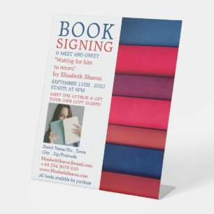 Expositor En L Fila de libros, publicidad de firma de libros de e