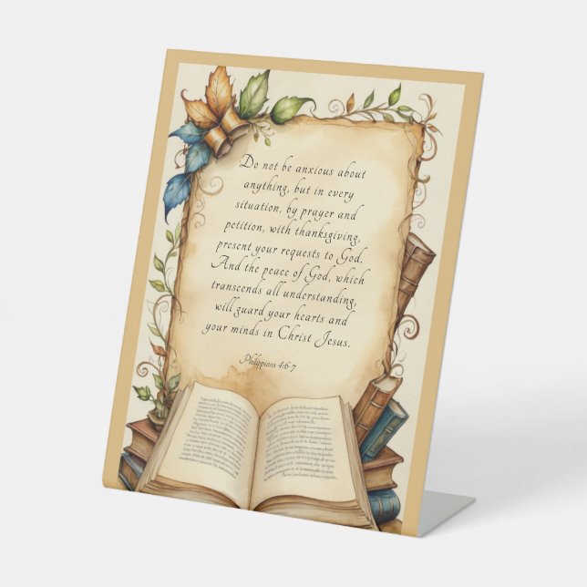 Expositor En L Filipinas 4:6-7 Biblia cristiana Verse arte (Anverso)