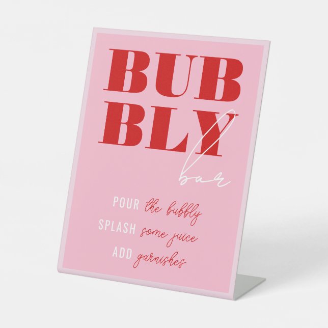 Expositor En L Fin de semana de bachillerato rosa y rojo audaz (Anverso)