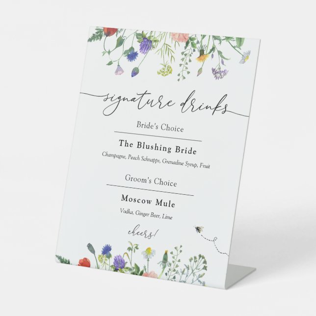 Expositor En L Firma Bebe flores silvestres y abejas zumbantes  (Anverso)