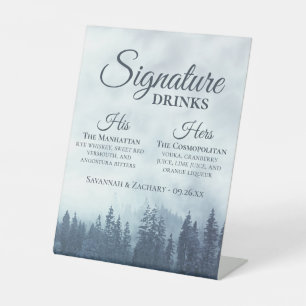 Expositor En L Firma Bebe Misty Blue Pine Trees Boda