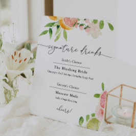 Expositor En L Firma Bebe Rótulo de frutas de cítricos rosados