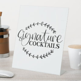 Expositor En L Firma Cócteles Rótulo Pedestal