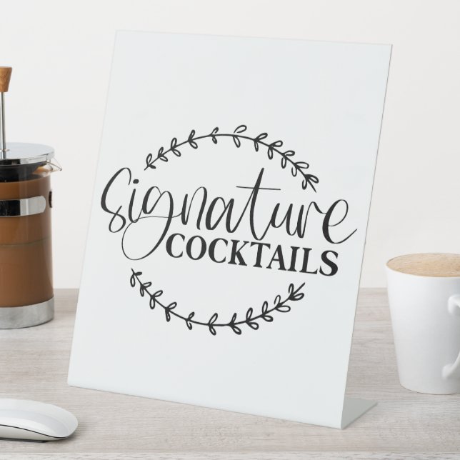 Expositor En L Firma Cócteles Rótulo Pedestal (In Situ)