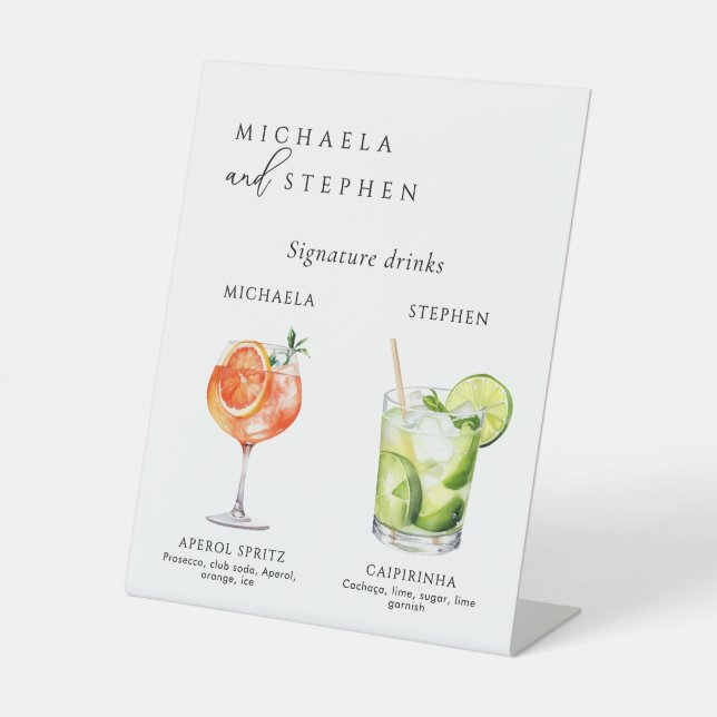 Expositor En L Firma de boda bebe más de 50 cócteles acuáticos (Anverso)