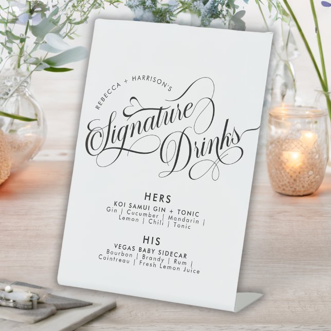 Expositor En L Firma manuscrita romántica bebe Boda barres (Subido por el creador)