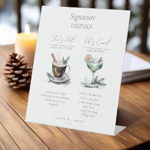 Expositor En L Firma rústica de bodas de invierno para bebidas ID