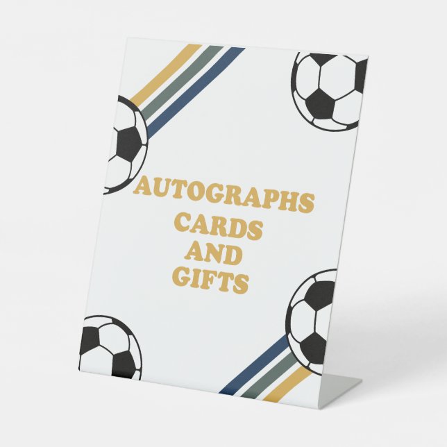 Expositor En L Firmas de cumpleaños de fútbol Autografos (Anverso)