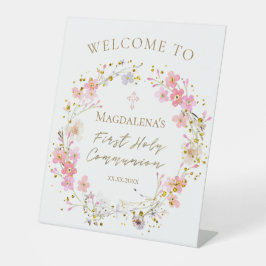 Expositor En L First Communion girl small welcome sign