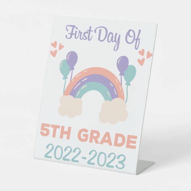 Expositor En L First Day Of Fifth Grade 2022 - 2023 Sign (Anverso)