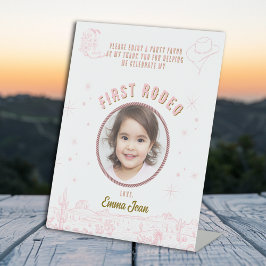 Expositor En L First Rode Pink Western Cowgirl Party Favor