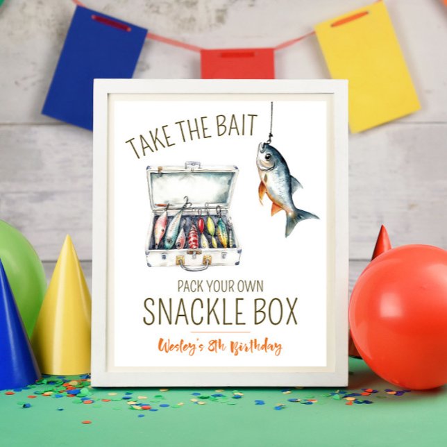 Expositor En L Fishing Themed Birthday Party Snackle Box (Subido por el creador)