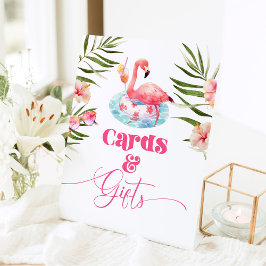 Expositor En L Flamingo Pool fiesta de cumpleaños Tarjetas y rega