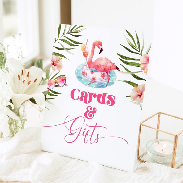 Expositor En L Flamingo Pool fiesta de cumpleaños Tarjetas y rega (Subido por el creador)