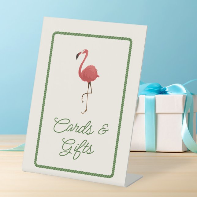 Expositor En L Flamingo Tropics Coastal Beach Cards and Gifts (Subido por el creador)