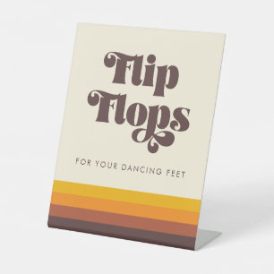 Expositor En L Flip Flops de la boda vintage del retro 60