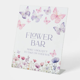 Expositor En L Flor Bar Rótulo Baby Shower Mariposa Floral