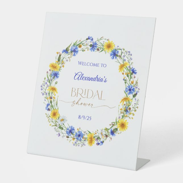 Expositor En L Flor de flores silvestres de lavanda amarilla azul (Anverso)