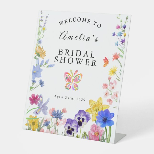 Expositor En L Flor de flores silvestres ducha de novia (Anverso)