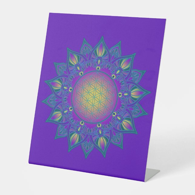 Expositor En L Flor de vida - Mandala india 3 (Anverso)